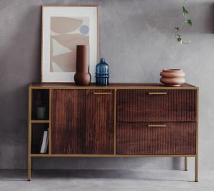 Sideboard 145x81 cm "Golden Line" braun & gold