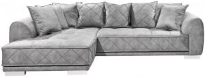 BlackRedWhite Ecksofa Sentina Salvador 14 Grey Luxus-Mikrofaser Vintage-Optik