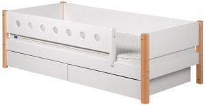 Flexa White Einzelbett 90x200 cm Schübe u. Sicherung weiß