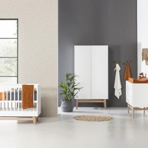 Kidsmill Noud Babyzimmer Weiß | Bett 60x120 cm + Kommode + Schrank