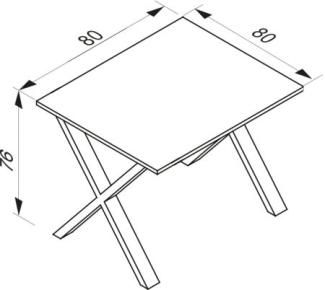 VCM Schreibtisch Lona 80x80 X-Fußgestell Weiß