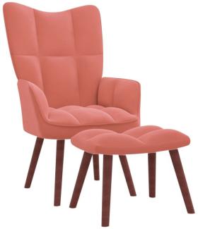 vidaXL Relaxsessel mit Hocker Rosa Samt [328066]