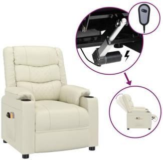 vidaXL Massagesessel Elektrisch Creme Kunstleder [3143457]