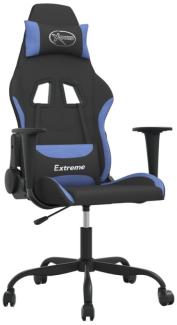 vidaXL Gaming-Stuhl Schwarz und Blau Stoff