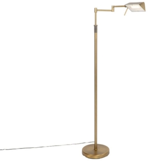 Qazqa Stehlampe Notia, LED fest integriert, (nicht austauschbare) LED, Bronze, Modern, Stahl, 1-flammig