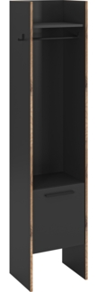 Garderobenschrank (B/H/T: 42x189x37 cm) in Basalt Melamin und Basalt Melamin