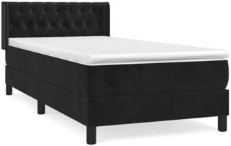 vidaXL Boxspringbett mit Matratze Schwarz 100x200 cm Samt 3131125