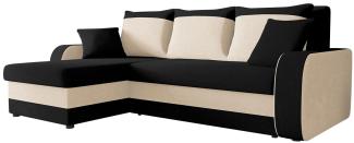 Mirjan24 Ecksofa Kristofer mit Bettkasten und Schlaffunktion, schwarz/beige