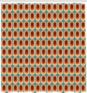 Abakuhaus Duschvorhang Moderner Digitaldruck mit 12 Haken auf Stoff Wasser Resistent Breite 175 cm, Höhe 180 cm, Retro Vintage Mode-Ethno