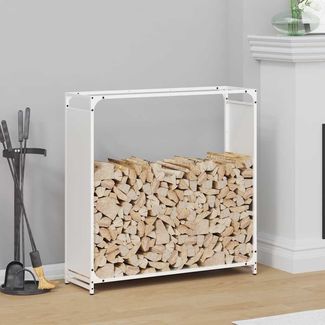 vidaXL Brennholzregal Weiß 90x28x90 cm Kaltgewalzter Stahl 864216