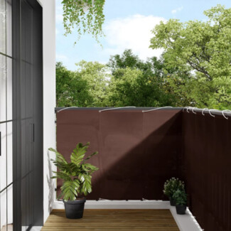 vidaXL Balkon-Sichtschutz Braun 120x800 cm 100 % Polyester-Oxford 4000397