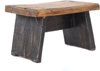 Fusshocker SCHEMEL Recyclingholz massiv 04 schwarz-natur