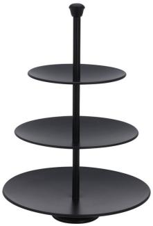 Spetebo Etagere Edelstahl Etagere in schwarz mit 3 Etagen - 36 x 25 cm, Edelstahl, (Stück, 1-tlg, Servierständer), Metall Deko Servierplatte