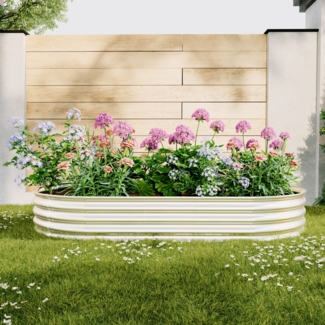 Flieks Blumenkasten aus Metall & verzinkt, 244 x 122 x 30.5 cm, Silber