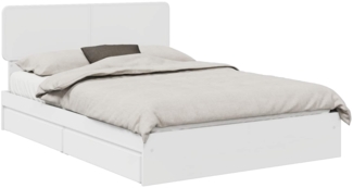vidaXL Aufbewahrungsbett mit Kopfteil Weiß 150x200 cm Holzwerkstoff 3412262