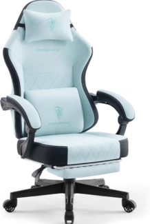 Gaming Stuhl Stoff mit Massage Lendenwirbelstütze Bürostuhl Aqua