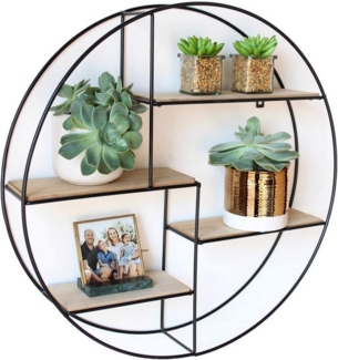 Holz Lichter Wandregal Wandregal rund, Bücherregal, Küchenregal, Hängeregal, Badezimmerregal, 1-tlg, langlebig, stabiles Design, einfache Montage, nachhaltig