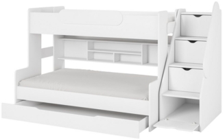 Deine Möbel 24 Funktionsbett SALLY Etagenbett für 2 Kinder mit Treppe Funktionsbett Kinderzimmer (Set, 1 tlg), mit einer großen Schublade, Praktisches Kinderbett mit Schubladen