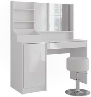 Schminktisch Sherry Weiß/Weiß Hochglanz 119.8 cm 4 Teile Vicco