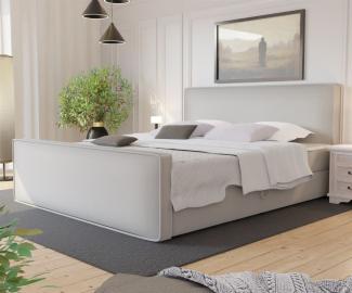 Boxspringbett Schlafzimmerbett CELES 120x220cm Stoff Brooklyn Pearl