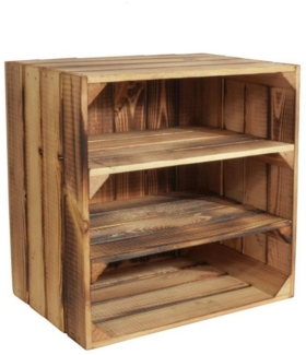 CHICCIE Weinregal Wino Flaschenregal aus Holz Geflammt 2x Regal, 1-tlg.