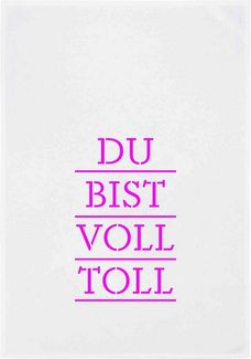 17,30 Hamburg Geschirrtuch DU BIST VOLL TOLL, neon Pink, (1-tlg), 50x70cm, Siebdruck