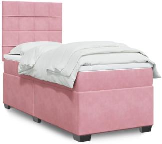 vidaXL Boxspringbett mit Matratze Rosa 80x200 cm Samt 3290767