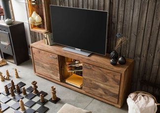 Massivmoebel24 TV-Board BARK (Massivholz), TV-Board Akazie 175x40x63 natur lackiert BARK #111