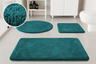 OTTO home Badematte Neele, Höhe 20 mm, rutschhemmend beschichtet, schnell trocknend, Polyester, rund, Badteppich, getuftet, modern, Uni, antirutsch, flauschig, Hochflor