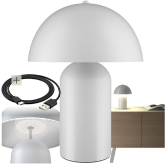 tectake Schreibtischlampe Akku-Tischlampe, Kleine Retro-Tischleuchte im angesagten Pilzdesign der 70er-Jahre
