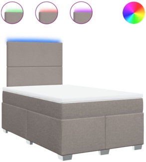 vidaXL Boxspringbett mit Matratze Taupe 120x190 cm Stoff 3292724