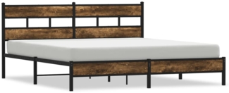 vidaXL Metallbett ohne Matratze Räuchereiche 180x200 cm 3308482