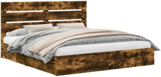 vidaXL Aufbewahrungsbett Geräucherte Eiche 200x200 cm Holzwerkstoff 3411876