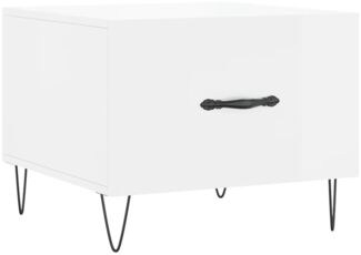 Couchtisch, Sofatisch Hochglanz-Weiß 50 x 50 x 40 cm Holzwerkstoff