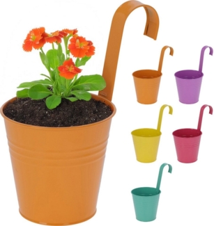 Koopman Blumentopf Pflanztopf Blumentopf Übertopf Pflanzkübel (5 St), 5tlg, mit Henkel, Metall, zum aufhängen, Bunt