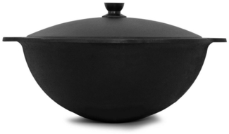 4BIG. fun Grilltopf NAMANGAN 8L Grilltopf WOK Uzbek Kasan Feuertopf, Gusseisen (Gusseisener Kasan mit Deckel)