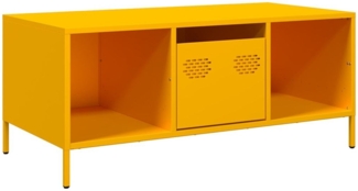 Couchtisch, Sofatisch Senfgelb 101,5 x 50 x 43,5 cm Kaltgewalzter Stahl