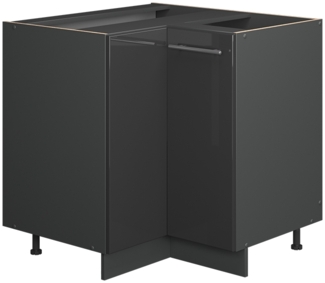 Eckunterschrank Fame-Line Anthrazit Hochglanz 80.5 cm , AP Eiche Vicco