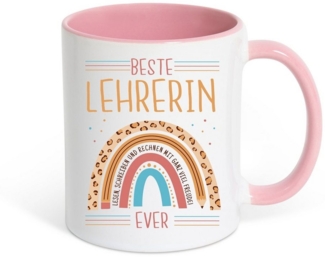 Youth Designz Tasse Beste Lehrerin Ever Kaffeetasse Geschenk mit Süßem Spruch, Keramik, mit Liebem Spruch