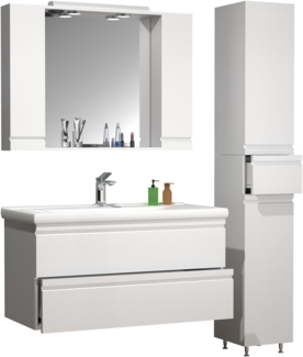 VCM Badmöbel Waschtisch Silora 919137 Weiß H. 180 x B. 130 x T. 46 cm