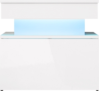 Nachttisch 1S Serkuzo (Farbe: Weiß Hochglanz)