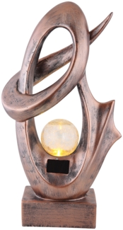 LED Solarleuchte, Feuereffekt bronze, Glas Crackle Design H 45 cm