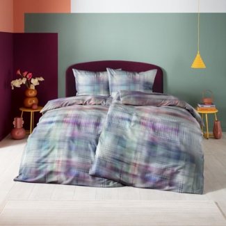 Estella Mako Satin Bettwäsche Pixie 4835-985 kariert 135x200