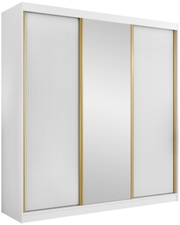 Kleiderschrank Tireno 3D (Farbe: Weiß Velvet)