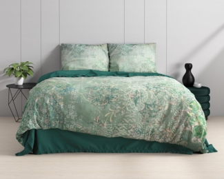 Sitheim-Europe Bettwäsche Bettwäsche Dakar Grün Bettbezug mit Kissenbezug, 3 teilig