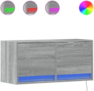 vidaXL TV-Wandschrank mit LED-Beleuchtung Grau Sonoma 80x31x38 cm 852360