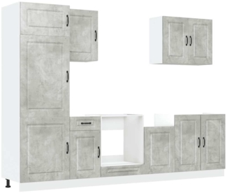 vidaXL 7-tlg. Küchenschrank-Set Kalmar Betongrau Holzwerkstoff 3314765