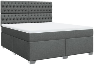 vidaXL Boxspringbett mit Matratze Dunkelgrau 180x200 cm Stoff 3290575