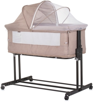 Chipolino Beistellbett 2 in 1 Zen Laufstall Moskitonetz Matratze Räder Bremse beige