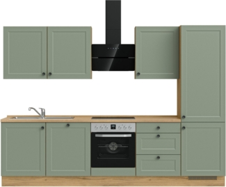 nobilia® Küchenzeile "Cascada II", vormontiert, Breite 300 cm, Ausrichtung wählbar, wahlw. mit E-Geräten